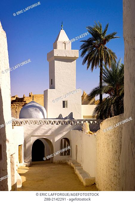 GHADAMES, LIBYA - APRIL 03: Ghadames has a harsh climate, but the architecture of the old city is designed to handle summer's heat and winter's cold: the houses...