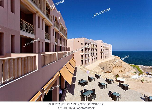 Outdoor patio at the Barr Al Jissah resort near Muscat, Oman