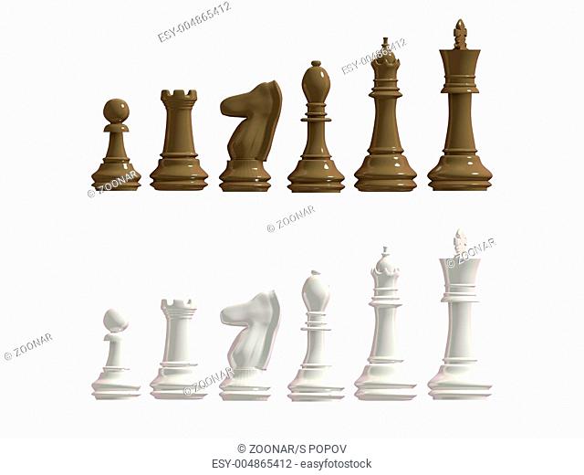 Figures from a chess of dark and light shades