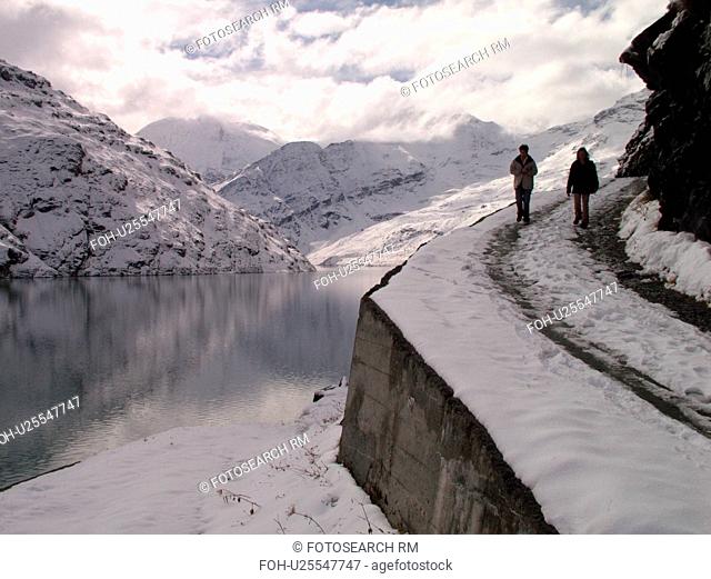 Switzerland, Europe, valais, wallis, Val D'Heremence, Dam Grande Dixence, 2, 365 metres, world's highest concrete dam, Lac des Dix