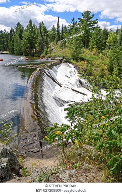 Old Dam on Birch Lake in the Wilderness of Quetico Provincial Park in Ontario