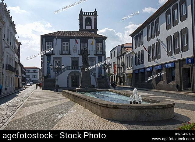 City Hall, Ponta Delgada, Sao Miguel, Azores, Portugal, Camara Municipal, Archangel Michael, Europe