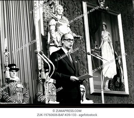 Jun. 06, 1976 - The French President makes a historic address to both houses of parliament ?¢‚Ç¨‚Äú President Giscard d?¢‚Ç¨‚Ñ¢Estaing of France