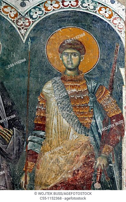 Serbia, Zica Monastery, early 12th century, first Serbian autonomous Archbishopric from 1218, Orthodox, christian, religious, colour, interior, indoor, frescos