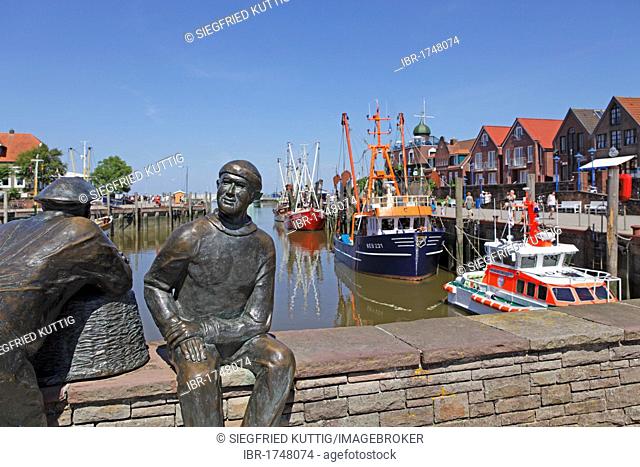 Neuharlingersiel fishing port, East Frisia, Lower Saxony, Germany, Europe