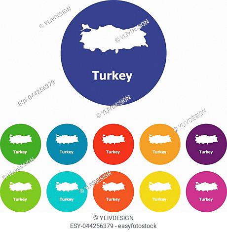 Turkey map icon. Simple illustration of turkey map vector icon for web