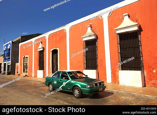 Colorful colonial buildings at the historic center, Valladolid, Yucatan Province, Mexico, Central America