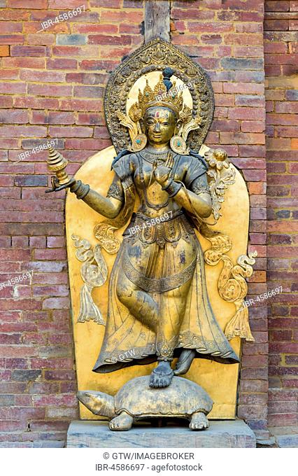 Ganga river Goddess statue, Mul Chowk, Hanuman Dhoka Royal Palace, Patan Durbar Square, Unesco World Heritage Site, Kathmandu valley, Lalitpur, Nepal