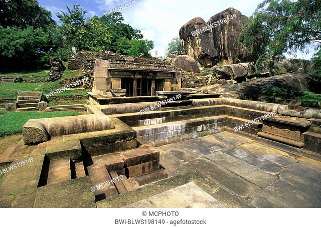 ruins of the royal baths at Anuradhapura, Sri Lanka