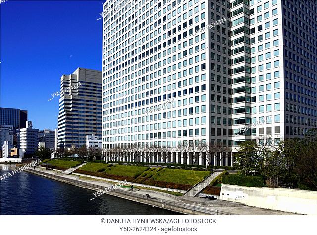 IBM Hakozaki Facility, IBM Japan headquarters building on the right bank of the Sumida River, Nihonbashi-Hakozaki-cho, Chuo-ku, Tokyo, Japan
