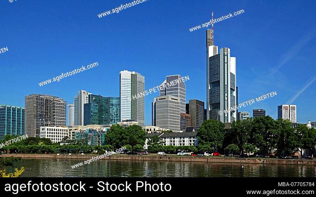 Skyline at Main, Frankfurt, Hesse, Germany