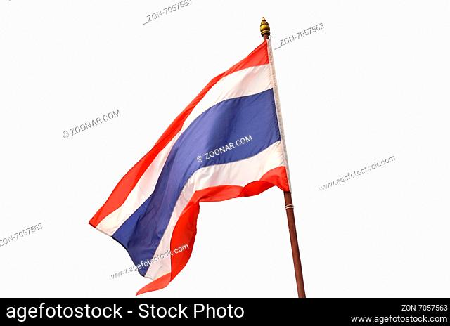 Flag of Thailand or Siam in white background