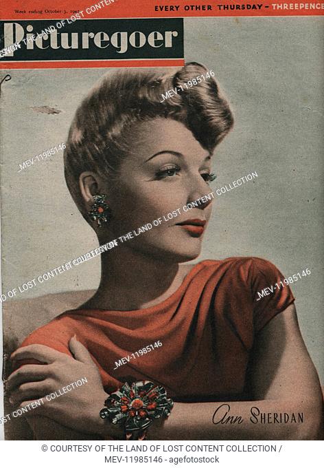 Picturegoer Oct 3, 1942 - Front Cover, Movie Star, Ann Sheridan, Scrocc Bracelet