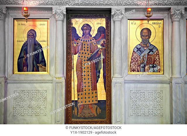 Icons in the 4th century AD Church of Saint Demetrius, or Hagios Demetrios,              , a Palaeochristian and Byzantine Monuments of Thessaloniki