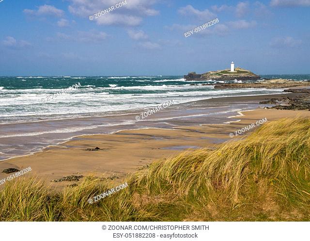 Godrevy Lighthouse on the coast of cornwall