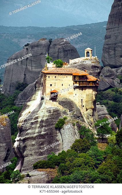 The monastery Moni Agias Triados, Holy Trinity Monastery in the Meteora region of Greece