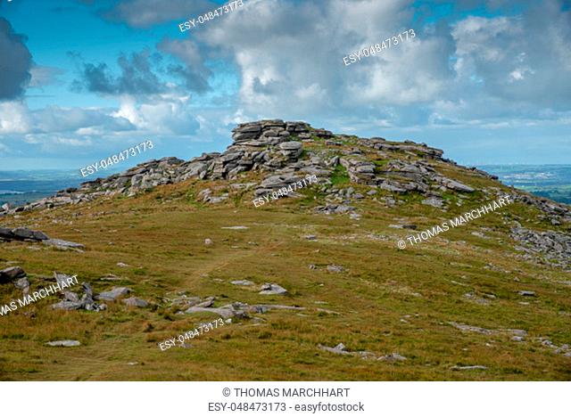 Rough Tor is a tor on Bodmin Moor, near St Breward, Cornwall, UK. The Summit is 1313 ft above mean sea level and therefore the second highest point in Cornwall