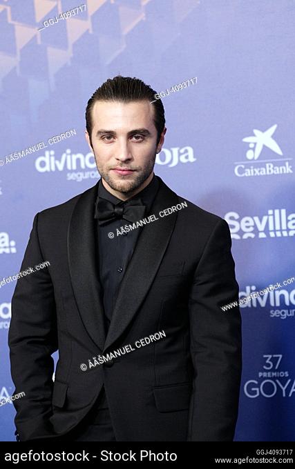 Pol Monem attends 37th Goya Awards - Red Carpet at Fibes - Conference and Exhibition on February 11, 2023 in Sevilla, Spain