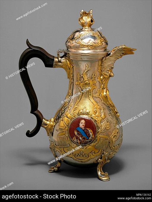 Coffeepot (part of a set). Maker: Johan Henrik Blom (Finnish, master 1766, died 1805); Artist: After a painting by Pietro Rotari (Italian, Verona 1707-1762 St