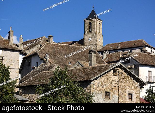 Church of San Martín de Hecho, XIX century, Hecho Valley, Aragonese Pyrenees, Huesca, Spain