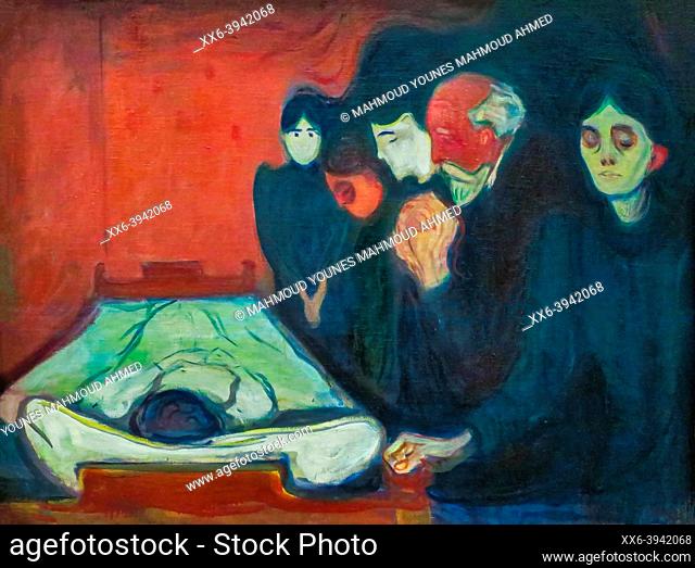 Edvard Munch, At the Deathbed is an oil painting on canvas 1895 - by Norwegian painter Edvard Munch (1863–1944).