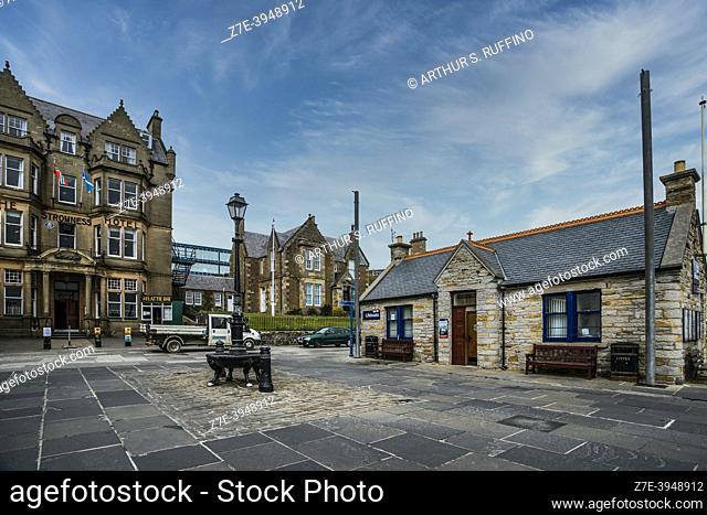 Stromness Hotel and port area. Stromness. Orkney Islands, Scotland, United Kingdom