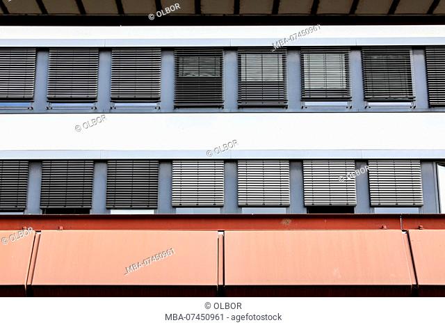 Germany, Hamburg, Hammerbrook, detail facade office building