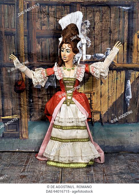 Female character from Jerome The Doctor in Spite of Himself, Carlo Colla and Sons Marionette Company, Milan, Italy