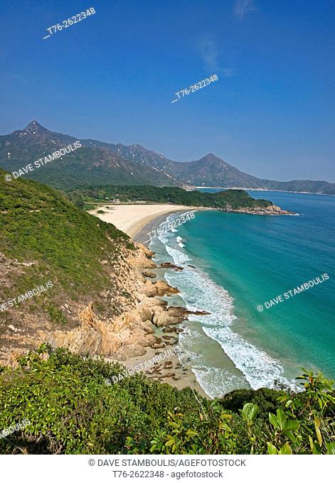 Beautiful Ham Tin Wan beach, seen from the MacLehose Trail, Hong Kong