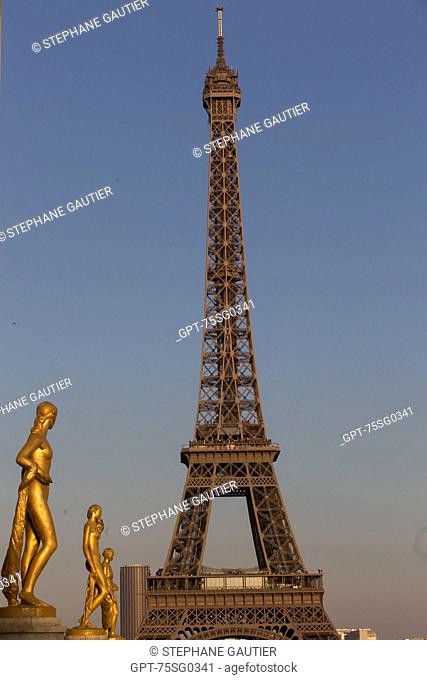 STATUES BORDERING THE PALAIS DE CHAILLOT, 16TH ARRONDISSEMENT, PARIS, FRANCE