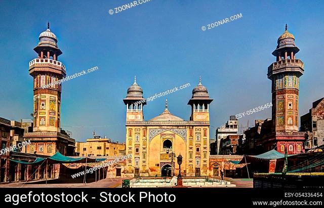 Facade of Wazir Khan Mosque, Lahore, Pakistan