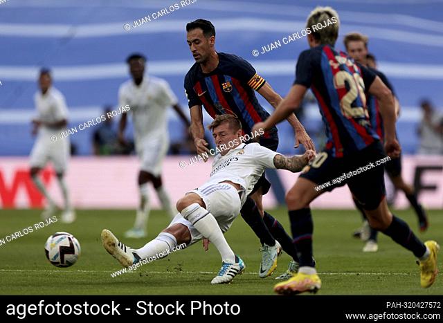 Madrid Spain; 10.16.2022.- Toni Kroos. Real Madrid vs Barcelona match of the Spanish Football League on matchday 9 held at the Santiago Bernabeu stadium in the...