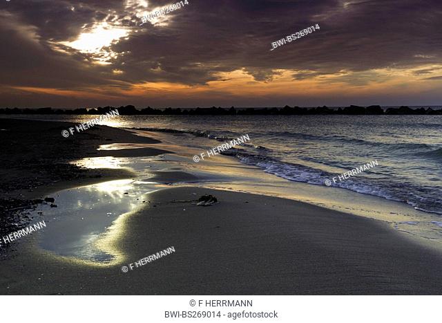 Baltic Sea in the evening, Germany, Mecklenburg-Western Pomerania, Wustrow, Darss