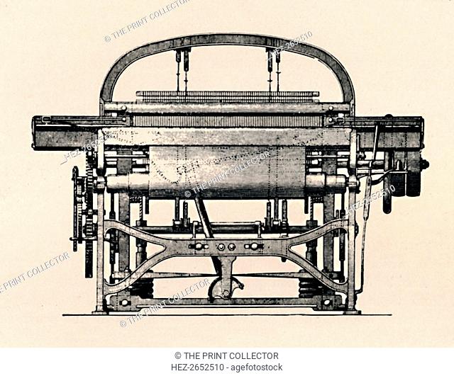 'Power Loom (Front View)', 1836, (1904). From Social England, Volume V, edited by H.D. Traill, D.C.L. and J. S. Mann, M.A