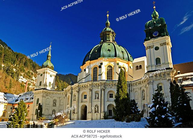 Abbey of Ettal in winter in southern Bavaria near Garmisch Partenkirchen, Germany, Europe