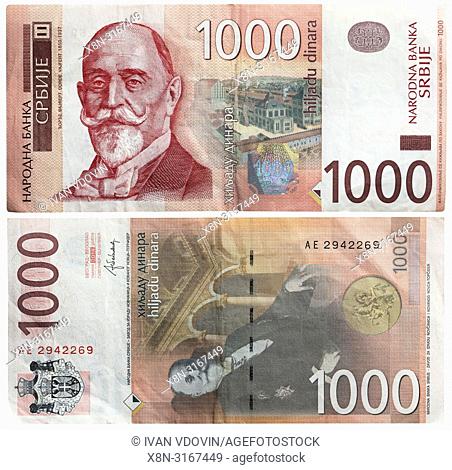 1000 dinara banknote, Georg Vajfert, Serbia, 2014
