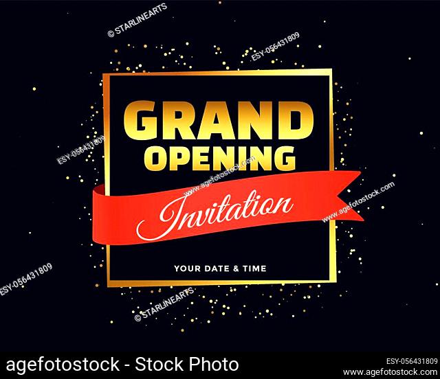 grand opening invitation banner in golden theme
