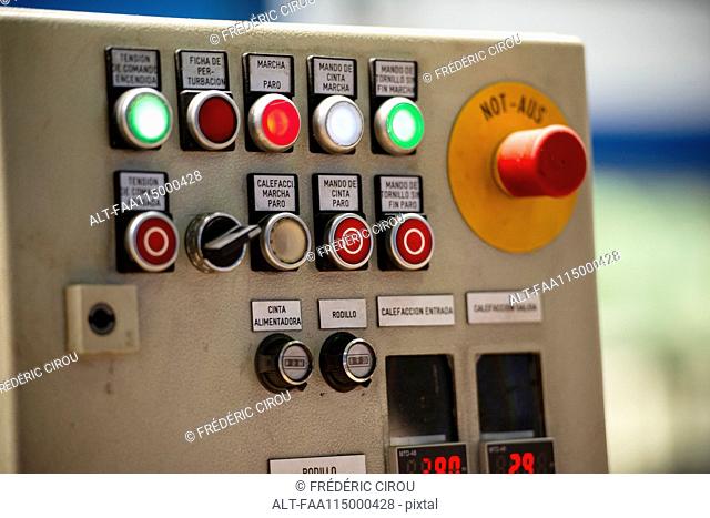 Control panel in factory