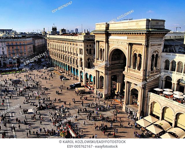 Galleria Vittorio Emanuele II - famous expensive shopping centre in Milan, Lombardy, Italy