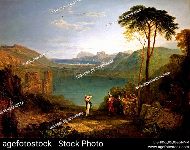 Art, Joseph Mallord William Turner, 1775-1851, title of the work, Averno lake, Aeneas and the Sibilla Cumana, about 1814-1815 oil painting on canvas, cm 71
