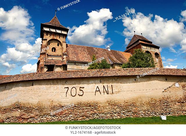 The Fortified Saxon Evangelical church of Valea Viilor  A Gothic church built in 1414 with a three layered defensive tower  Sibiu