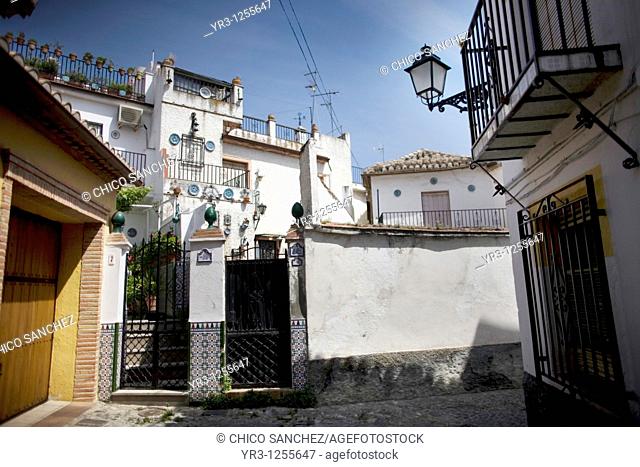 A street in the Albaicin neighborhood of Granada, Andalusia, Spain