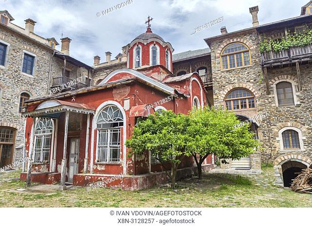 Katholikon church, Iviron monastery, Iveron, Mount Athos, Athos peninsula, Greece