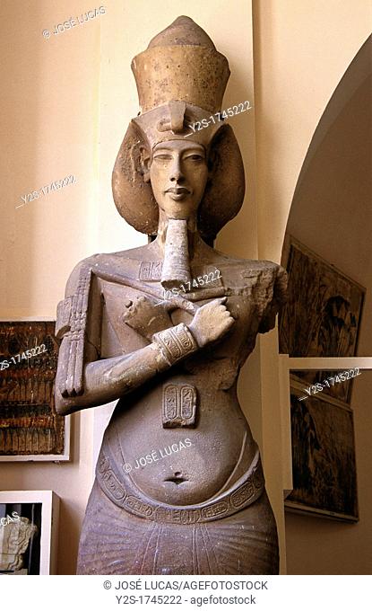 Statue of Pharaoh Akhenaten, 14th century BC, Museum of Egyptian Antiquities, Cairo, Egypt