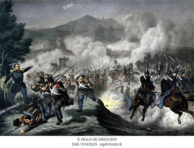 Partisans in the battle of Palestrina, May 9, 1849. Second Roman Republic, Italy, 19th century.  Brescia, Museo Civico Del Risorgimento (Historical Museum)