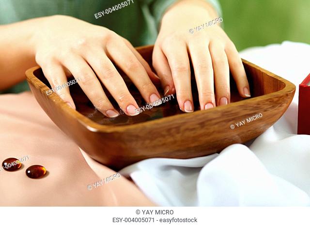 Female hands and manicure related objects