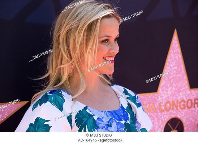 Reese Witherspoon attends the Eva Longoria's Hollywood Star Ceremony Post-Luncheon on April 16, 2018 in Beverly Hills, California