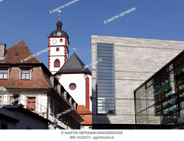 Cultural center and St. Augustine's Church, Dettelbach, Main-Franconia region, Lower Franconia, Franconia, Bavaria, Germany, Europe