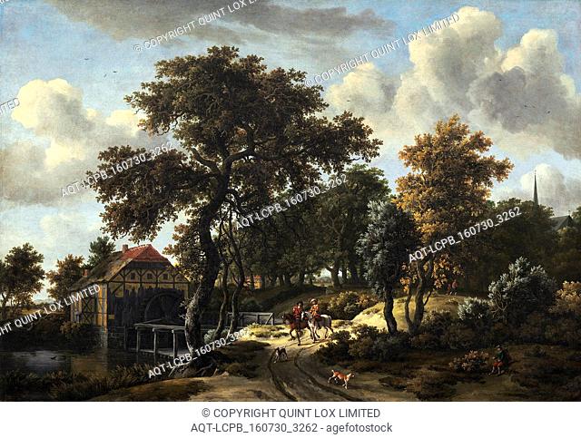 Meindert Hobbema (Dutch, 1638 - 1709), The Travelers, oil on canvas