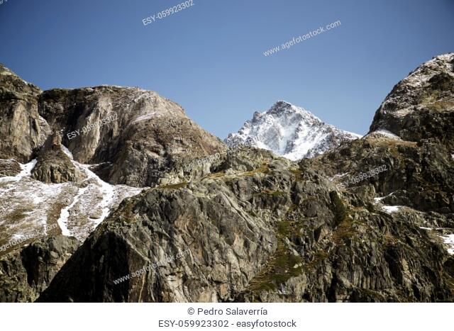Balaitus Peak in the Pyrenees, Tena Valley, Huesca Province, Aragon in Spain